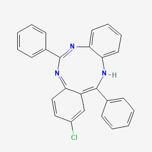 molecular formula C26H18ClN3 B12735242 2-Chloro-6,13-diphenyl-5H-dibenzo(d,h)(1,3,6)triazonine CAS No. 103686-95-9