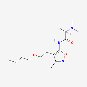molecular formula C15H27N3O3 B12735247 N-(4-(2-Butoxyethyl)-3-methyl-5-isoxazolyl)-2-(dimethylamino)propionamide CAS No. 94027-96-0