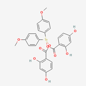 molecular formula C28H24O10Te B12735261 Tellurium, bis(p-methoxyphenyl)di-beta-resorcylato- CAS No. 84438-49-3
