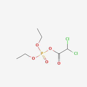 molecular formula C6H11Cl2O5P B12735308 Dichloroacetic acid anhydride with diethyl hydrogen phosphate CAS No. 91674-71-4