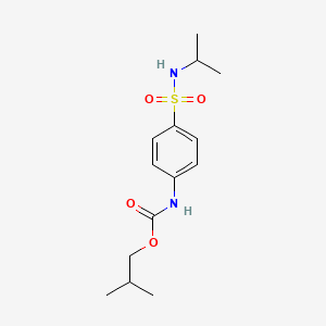 molecular formula C14H22N2O4S B12735403 Carbamic acid, (4-(((1-methylethyl)amino)sulfonyl)phenyl)-, 2-methylpropyl ester CAS No. 81865-21-6