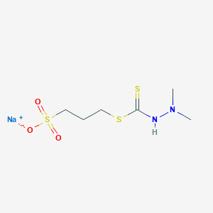 molecular formula C6H13N2NaO3S3 B12735411 Sodium 3-sulphonatopropyl 2,2-dimethyldithiocarbazate CAS No. 4025-87-0