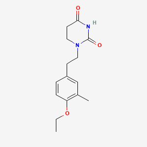 molecular formula C15H20N2O3 B12735427 2,4(1H,3H)-Pyrimidinedione, dihydro-1-(2-(4-ethoxy-3-methylphenyl)ethyl)- CAS No. 88655-24-7