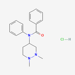 molecular formula C19H24ClN3O B12735494 N-(Hexahydro-1,2-dimethyl-4-pyridazinyl)-N-phenylbenzamide hydrochloride CAS No. 149750-15-2