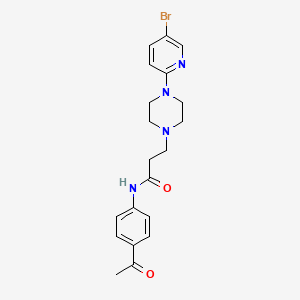 molecular formula C20H23BrN4O2 B12735505 N-(4-Acetylphenyl)-3-(4-(5-bromo-2-pyridinyl)-1-piperazinyl)propanamide CAS No. 104374-05-2