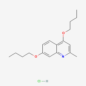 molecular formula C18H26ClNO2 B12735542 Quinaldine, 4,7-dibutoxy-, hydrochloride CAS No. 93901-77-0
