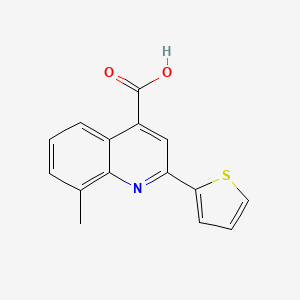 molecular formula C15H11NO2S B1273560 8-Methyl-2-(thiophen-2-yl)quinoline-4-carboxylic acid CAS No. 33289-45-1