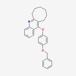 molecular formula C28H27NO2 B12735641 Cycloocta(b)quinoline, 6,7,8,9,10,11-hexahydro-12-(4-(phenylmethoxy)phenoxy)- CAS No. 108154-93-4