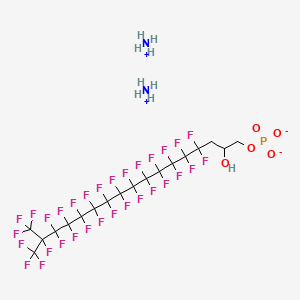molecular formula C18H14F31N2O5P B12735661 Diammonium 4,4,5,5,6,6,7,7,8,8,9,9,10,10,11,11,12,12,13,13,14,14,15,15,16,17,17,17-octacosafluoro-2-hydroxy-16-(trifluoromethyl)heptadecyl phosphate CAS No. 94200-52-9