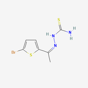 molecular formula C7H8BrN3S2 B12735703 (Z)-2-(1-(5-Bromo-2-thienyl)ethylidene)hydrazinecarbothioamide CAS No. 174502-99-9