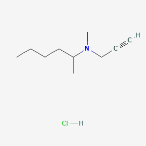 molecular formula C10H20ClN B12735709 N-Methyl-N-2-propynyl-2-hexanamine hydrochloride CAS No. 143347-20-0