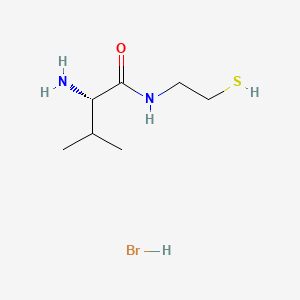 molecular formula C7H17BrN2OS B12735713 Butanamide, 2-amino-N-(2-mercaptoethyl)-3-methyl-, monohydrobromide, (S)- CAS No. 120626-97-3