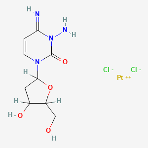 molecular formula C9H14Cl2N4O4Pt B12735806 3-Amino-2'-deoxycytidinedichloroplatinum(II) CAS No. 84738-87-4