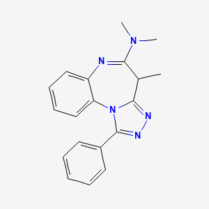 molecular formula C19H19N5 B12735822 N,N,4-Trimethyl-1-phenyl-4H-(1,2,4)triazolo(4,3-a)(1,5)benzodiazepin-5-amine CAS No. 133118-18-0