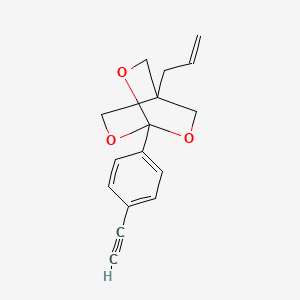 molecular formula C16H16O3 B12735872 2,6,7-Trioxabicyclo(2.2.2)octane, 1-(4-ethynylphenyl)-4-(2-propenyl)- CAS No. 129338-84-7