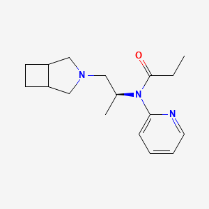 molecular formula C17H25N3O B12735993 S(+)-N-(2-(3-Azabicyclo(3.2.0)hept-3-yl)-1-methylethyl)-N-2-pyridylpropionamide CAS No. 82178-84-5