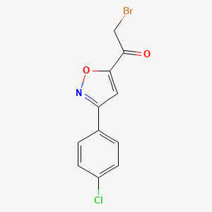 molecular formula C11H7BrClNO2 B1273601 5-(Bromoacetyl)-3-(4-chlorophenyl)isoxazole CAS No. 258506-49-9