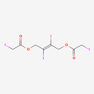 molecular formula C8H8I4O4 B12736019 2,3-Diiodo-2-buten-1,4-diol iodoacetate CAS No. 73758-42-6