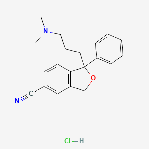 molecular formula C20H23ClN2O B12736033 Desfluorocitalopram hydrochloride CAS No. 1148027-85-3