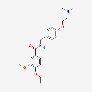 molecular formula C21H28N2O4 B12736052 Benzamide, N-((4-(2-(dimethylamino)ethoxy)phenyl)methyl)-4-ethoxy-3-methoxy- CAS No. 122892-61-9