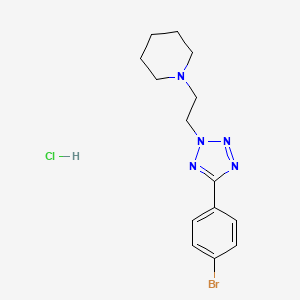 molecular formula C14H19BrClN5 B12736132 Piperidine, 1-(2-(5-(4-bromophenyl)-2H-tetrazol-2-yl)ethyl)-, monohydrochloride CAS No. 158553-41-4