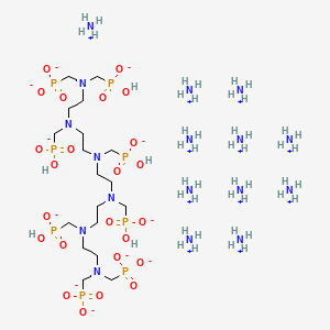 molecular formula C18H85N17O24P8 B12736209 Undecaammonium pentahydrogen (2,5,8,11,14,17-hexakis(phosphonatomethyl)-2,5,8,11,14,17-hexaazaoctadecane-1,18-diyl)bisphosphonate CAS No. 93858-93-6