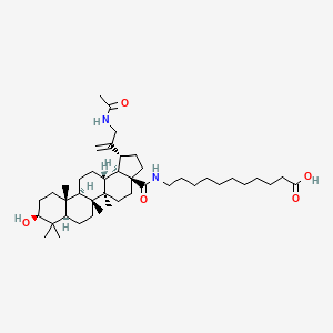 molecular formula C43H72N2O5 B12736223 N-(3beta-Hydroxy-30-(acetylamino)lup-20(29)en-28-oyl)-11-aminoundecanoic acid CAS No. 173106-44-0