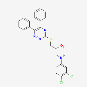 molecular formula C24H20Cl2N4OS B12736433 1-((3,4-Dichlorophenyl)amino)-3-((5,6-diphenyl-1,2,4-triazin-3-yl)thio)-2-propanol CAS No. 159584-82-4