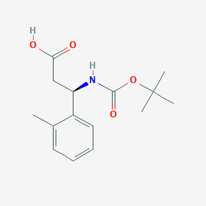 molecular formula C15H21NO4 B1273645 (R)-3-((叔丁氧羰基)氨基)-3-(邻甲苯基)丙酸 CAS No. 500770-86-5