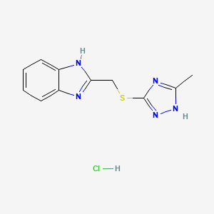 molecular formula C11H12ClN5S B12736491 Benzimidazole, 2-(((5-methyl-4H-1,2,4-triazol-3-yl)thio)methyl)-, hydrochloride CAS No. 87236-35-9