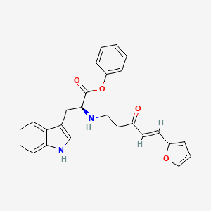 molecular formula C26H24N2O4 B12736512 (E)-N-(5-(2-Furanyl)-3-oxo-4-pentenyl)-L-tryptophan phenyl ester CAS No. 159086-08-5