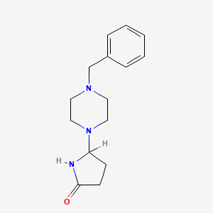 molecular formula C15H21N3O B12736547 5-(4-Benzylpiperazin-1-yl)pyrrolidin-2-one CAS No. 91703-14-9