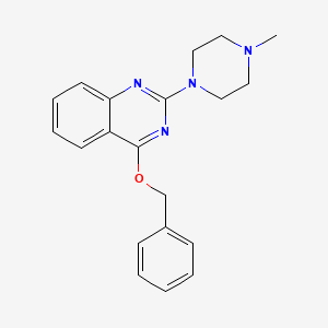 molecular formula C20H22N4O B12736616 Quinazoline, 2-(4-methyl-1-piperazinyl)-4-(phenylmethoxy)- CAS No. 129663-59-8