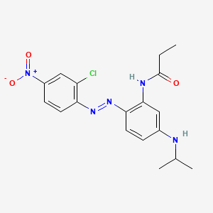molecular formula C18H20ClN5O3 B12736665 Propanamide, N-(2-((2-chloro-4-nitrophenyl)azo)-5-((1-methylethyl)amino)phenyl)- CAS No. 73157-53-6