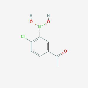 molecular formula C8H8BClO3 B1273694 5-乙酰基-2-氯苯硼酸 CAS No. 1022922-17-3