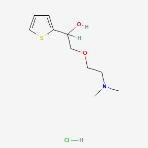 molecular formula C10H18ClNO2S B12736948 alpha-((2-(Dimethylamino)ethoxy)methyl)-2-thiophenemethanol hydrochloride CAS No. 132007-78-4