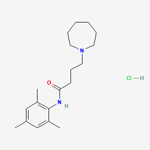 molecular formula C19H31ClN2O B12736981 1H-Azepine-1-butanamide, hexahydro-N-(2,4,6-trimethylphenyl)-, monohydrochloride CAS No. 121513-29-9