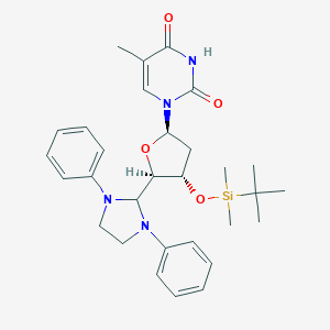 molecular formula C30H40N4O4Si B127370 1-[(2R,4S,5R)-4-[Tert-butyl(dimethyl)silyl]oxy-5-(1,3-diphenylimidazolidin-2-yl)oxolan-2-yl]-5-methylpyrimidine-2,4-dione CAS No. 149741-58-2
