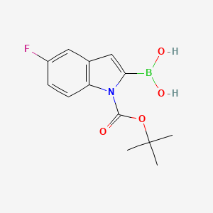 molecular formula C13H15BFNO4 B1273701 1-Boc-5-氟吲哚-2-硼酸 CAS No. 352359-23-0