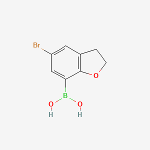 molecular formula C8H8BBrO3 B1273707 5-Bromo-2,3-dihydrobenzo[b]furan-7-boronic Acid CAS No. 690632-72-5