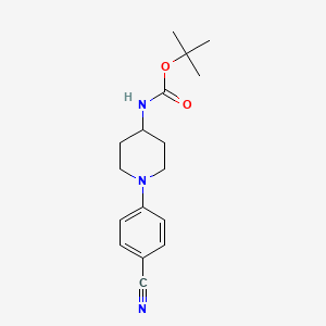 molecular formula C17H23N3O2 B1273709 叔丁基N-[1-(4-氰基苯基)哌啶-4-基]氨基甲酸酯 CAS No. 344566-78-5