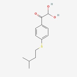 molecular formula C13H18O3S B12737232 Ethanone, 2,2-dihydroxy-1-(4-((3-methylbutyl)thio)phenyl)- CAS No. 53066-78-7