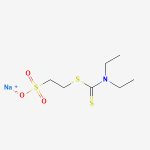 molecular formula C7H14NNaO3S3 B12737236 Sodium 2-(((diethylamino)thioxomethyl)thio)ethanesulphonate CAS No. 5353-48-0