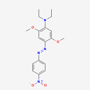 molecular formula C18H22N4O4 B12737265 Benzenamine, N,N-diethyl-2,5-dimethoxy-4-((4-nitrophenyl)azo)- CAS No. 75113-54-1