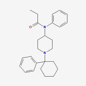 molecular formula C26H34N2O B12737300 Propionanilide, N-(1-(1-phenylcyclohexyl)-4-piperidyl)- CAS No. 102504-47-2