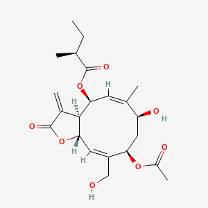 molecular formula C22H30O8 B12737345 Eurecurvin CAS No. 66922-25-6