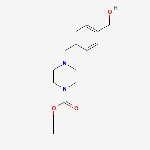 molecular formula C17H26N2O3 B1273743 Tert-butyl 4-[4-(hydroxymethyl)benzyl]tetrahydro-1(2H)-pyrazinecarboxylate CAS No. 622381-67-3