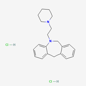 molecular formula C21H28Cl2N2 B12737440 Morphanthridine, 5,6-dihydro-5-(2-piperidinoethyl)-, dihydrochloride CAS No. 110531-90-3