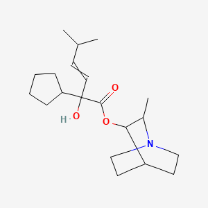 molecular formula C20H33NO3 B12737452 cis-2-Methyl-3-quinuclidyl cyclopentyl(cis-3-methyl-1-butenyl)glycolate 
