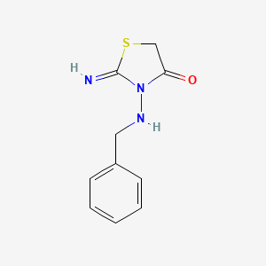 molecular formula C10H11N3OS B12737461 2-Amino-3-(benzylideneamino)-4-thiazolidinone CAS No. 152449-58-6